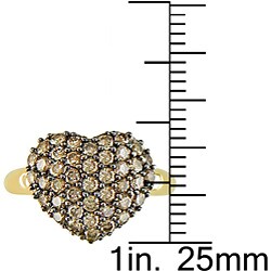 14k Gold 1ct TDW Champagne Diamond Heart Ring