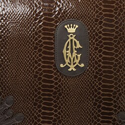 Christian Audigier Brown Leather Messenger Bag