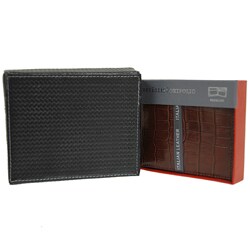 Perry Ellis Men's Croc Print Italian Leather Wallet