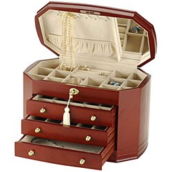 Classic Burlwood Cherry Jewelry Box