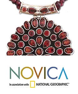 Sterling Silver 'Scarlet Galaxy' Garnet Jewelry Set (India)