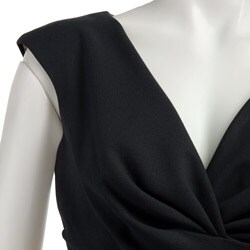 Donna Ricco Women's Cap-sleeve Wrap Front Dress