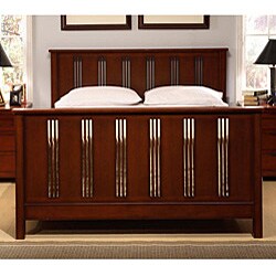Cherry Mission-style Slatted King Bed