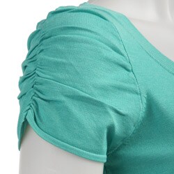 August Silk Women's Cap-sleeve Scoop-neck Sweater