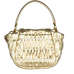 Prada Gold Dressy Gaufre Tote