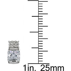 14k Gold 1/10ct Diamond and Aquamarine Earrings