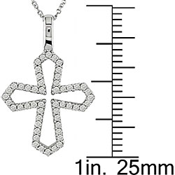 14k Gold 1/4ct TDW Diamond Cross Pendant