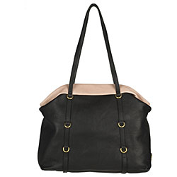 Prada Black and Blush Smooth Leather Tote