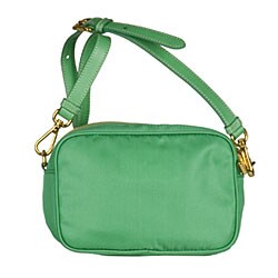 Prada Tessuto Fiocco Green Nylon Convertible Clutch