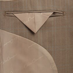 Eddie Domani Men's Light Brown Windowpane Suit