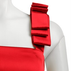 Suzi Chin for Maggy Boutique Women's Cherry Red Satin Dress 
