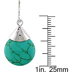 Sterling Silver Turquoise Circle Hook Earrings