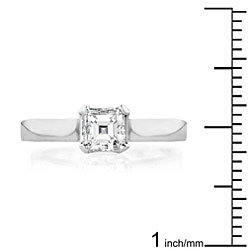 14k Gold 3/4ct Asscher Diamond Solitaire Ring (HI, SI1)
