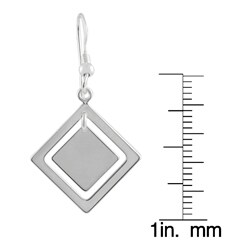 Sterling Silver Diamond-shaped Dangling Earrings