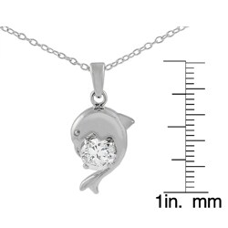 Sterling Silver Cubic Zirconia Dolphin Necklace