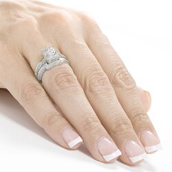 14k Gold 1 1/4ct TDW Princess Diamond Bridal Ring Set