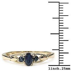 10k Gold and Blue Sapphire Ring