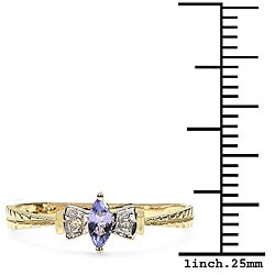 10k Gold Tanzanite Diamond Ring