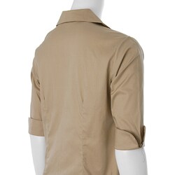 Adi Designs Stretch Fitted 3/4-sleeve Blouse