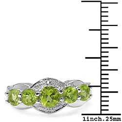 Sterling Silver Genuine Peridot Ring (Size 7)