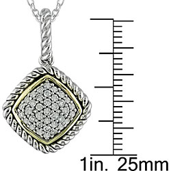 Silver and 14k Gold 1/2ct TDW Diamond Pendant (I-J, I2-I3)