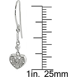 10k White Gold Diamond Heart Earrings
