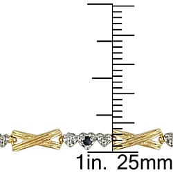 10k Gold 'X' and Heart Link Blue Sapphire Bracelet