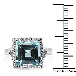 Glimmering 5.84ctw Genuine Blue Topaz Silver Ring
