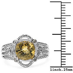 Sterling Silver Genuine Citrine Round-cut Ring