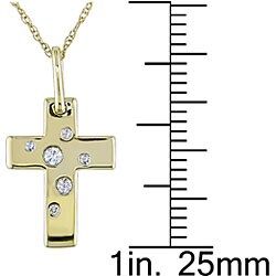 10k Yellow Gold Diamond Cross Necklace