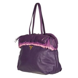 Prada Nappa Leather Fringed Purple Tote