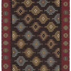 Hand-woven Santa Fe Collection Wool Rug (5' x 8')