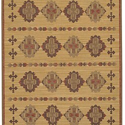 Hand-woven Tan Wool Rug (8' x 11')