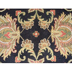 Indo Mahal Black/ Ivory Wool Rug (9' x 12')