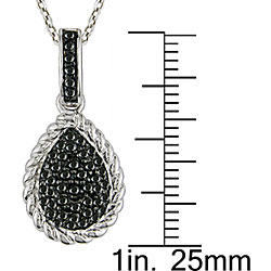 Sterling Silver 1/2ct TDW Black Diamond Necklace