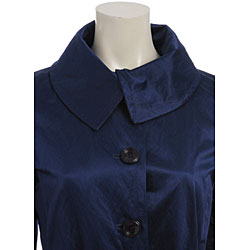 DKNY Women's Metallic Cotton Trench Coat