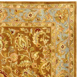 Handmade Heritage Shahi Brown/ Blue Wool Rug (6' Square)