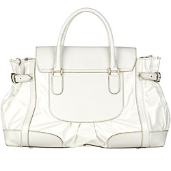 Gucci Queen White Coated Twill Medium Satchel
