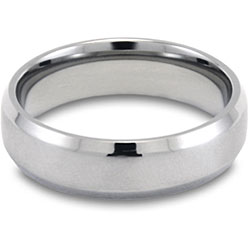 Men's Titanium Beveled-edge Brushed Ring (6-mm)
