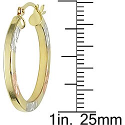 10k Three-tone Gold 22-mm Hoop Earrings