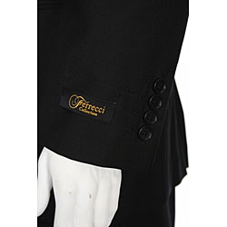 Ferrecci Men's Black Mandarin Collar Suit