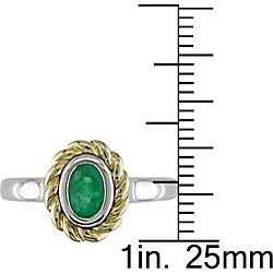 10k Two-tone Gold Emerald Ring