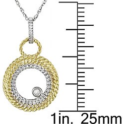 10k Two-tone Gold Diamond Circle Necklace