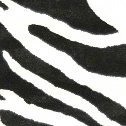 Handmade Soho Zebra Wave White/ Black N. Z. Wool Rug (5' x 8')