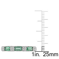 10k Gold Emerald and 1/10ct TDW Diamond Ring