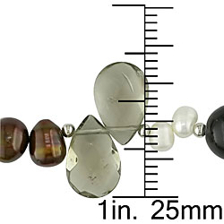 Multi-gemstone and Freshwater Pearl Endless Necklace