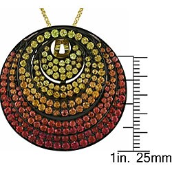 18k Gold Yellow and Orange Sapphire Pendant