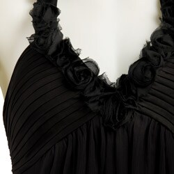 Max & Cleo Chiffon Halter Dress with Rosettes