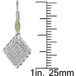 Silver and 10k Gold 1/5ct TDW Diamond Earrings (J-K, I-3)