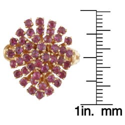 14k Yellow Gold Ruby Estate Cluster Ring (Size 6)
